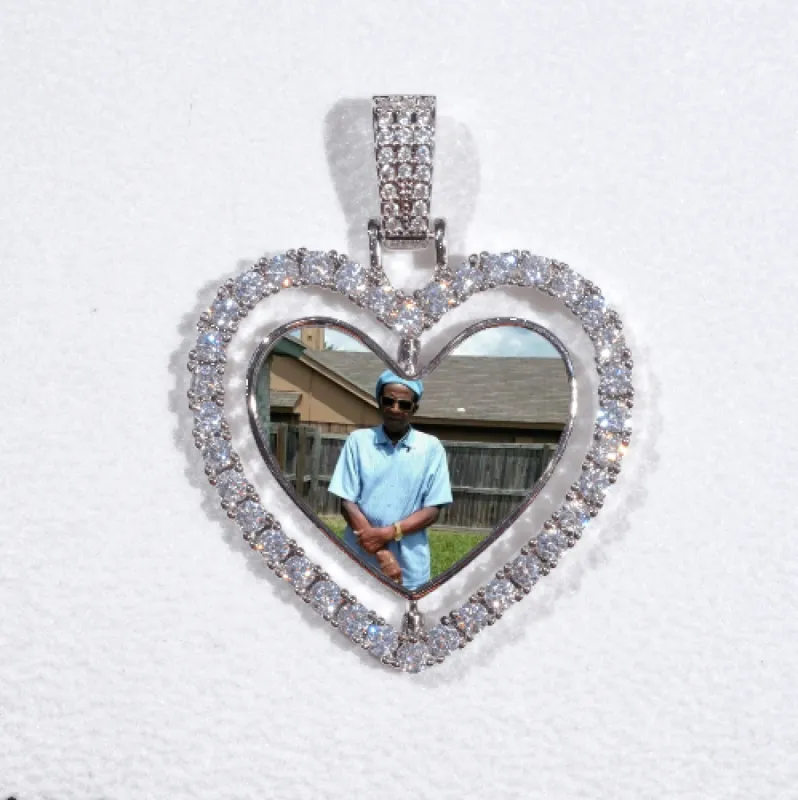 3D Spinning 2-Faced Heart Custom Picture Pendant sold by The GUU Shop