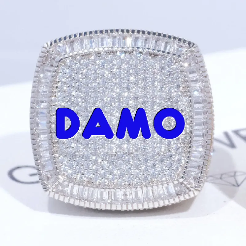 CUSTOM LETTER 3D ICED RING sold by The GUU Shop