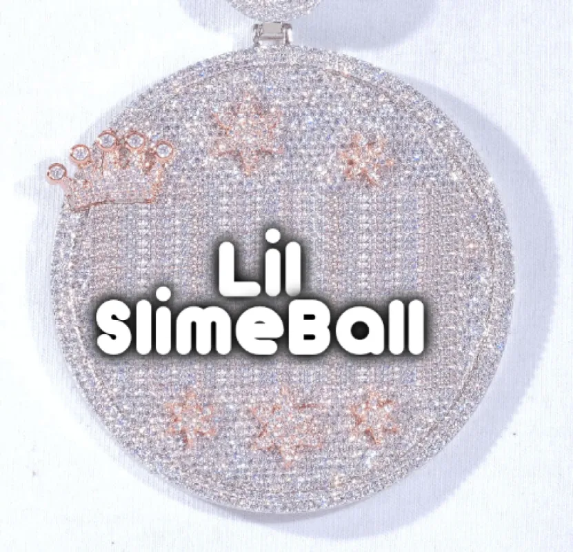 CUSTOM LETTER NECKLACE 3D BIG CROWN DISC sold by The GUU Shop