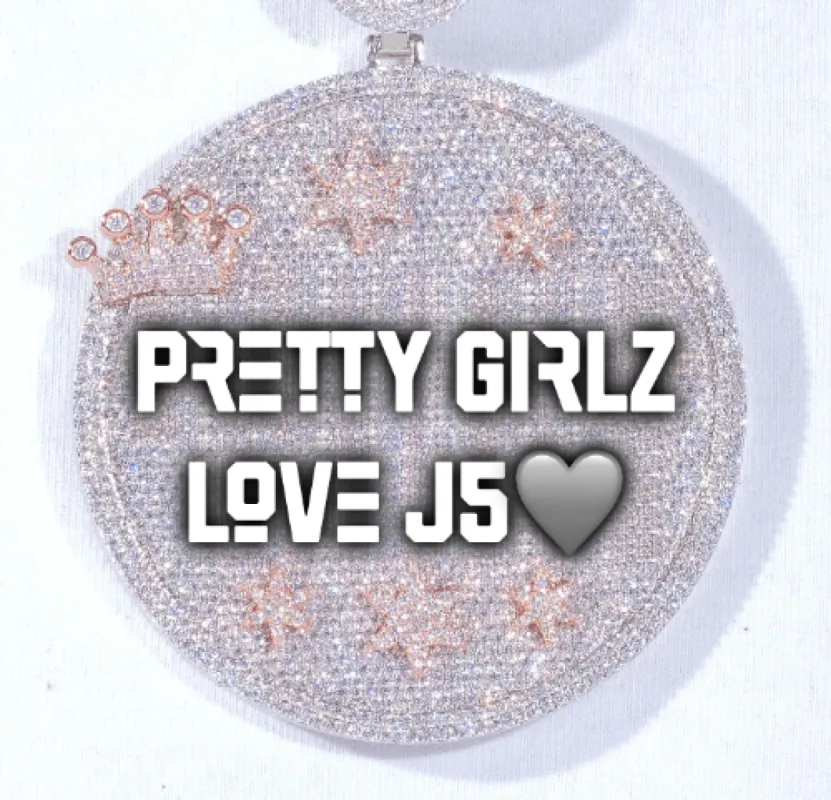 CUSTOM LETTER NECKLACE 3D BIG CROWN DISC sold by The GUU Shop