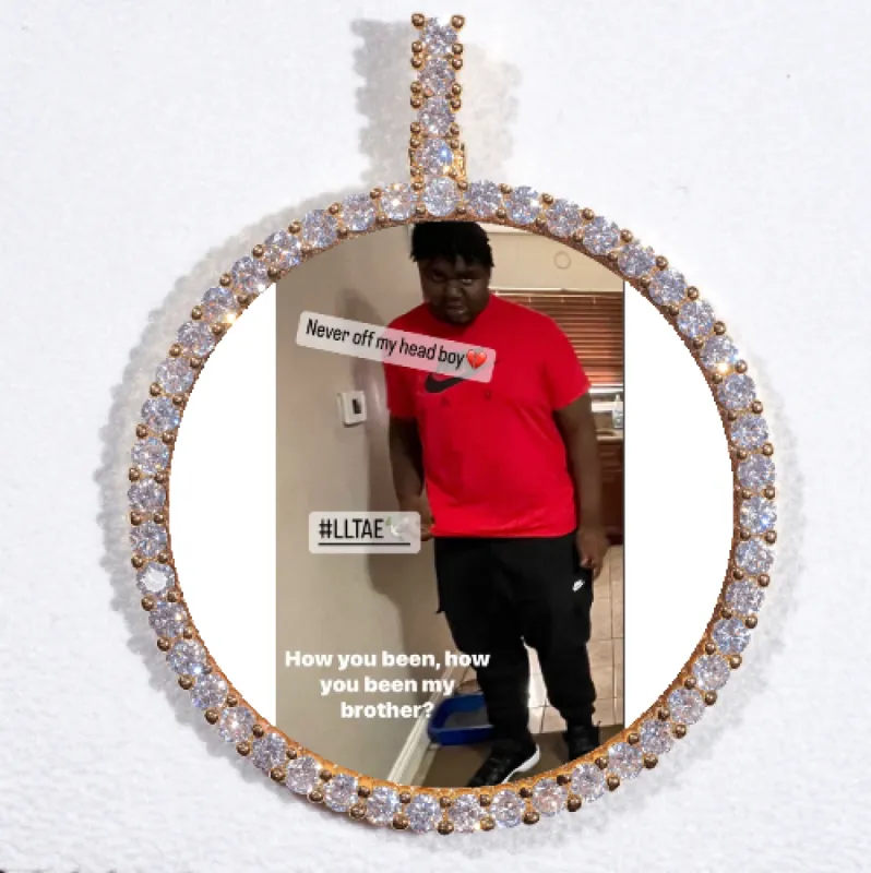 LARGE 3D CIRCLE CUSTOM PICTURE PENDANT sold by The GUU Shop