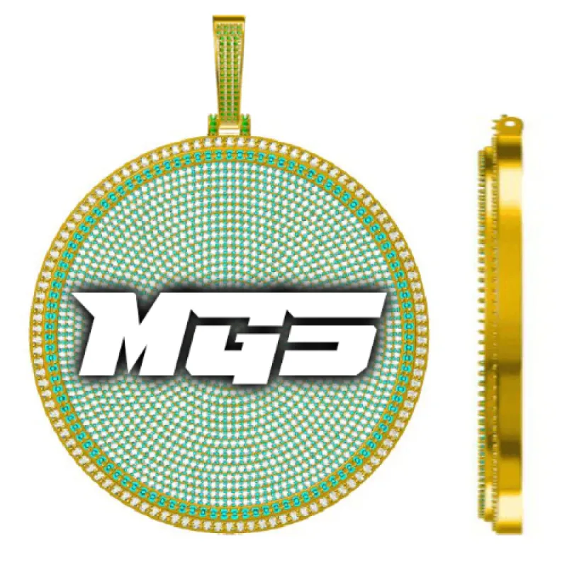 CUSTOM LETTER NECKLACE 3D BIG DISC sold by The GUU Shop