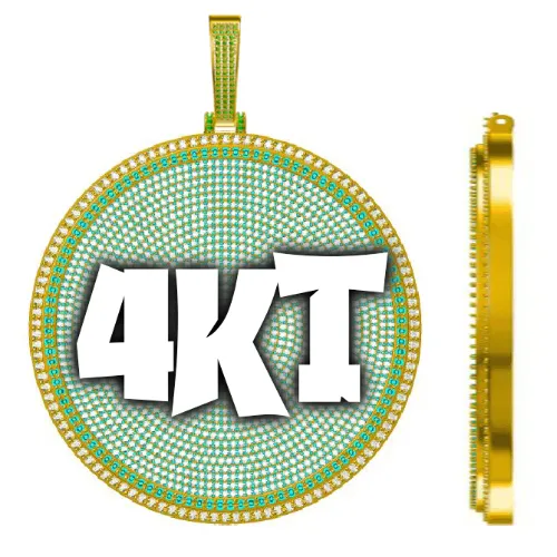 CUSTOM LETTER NECKLACE 3D BIG DISC sold by The GUU Shop