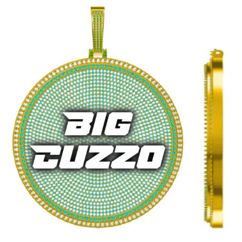 CUSTOM LETTER NECKLACE 3D BIG DISC sold by The GUU Shop