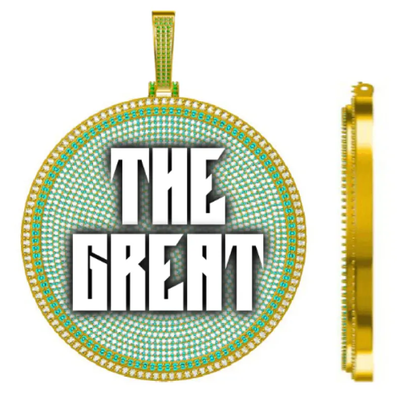 CUSTOM LETTER NECKLACE 3D BIG DISC sold by The GUU Shop