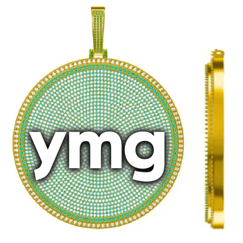 CUSTOM LETTER NECKLACE 3D BIG DISC sold by The GUU Shop