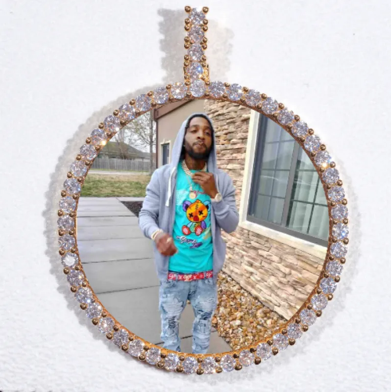LARGE 3D CIRCLE CUSTOM PICTURE PENDANT sold by The GUU Shop