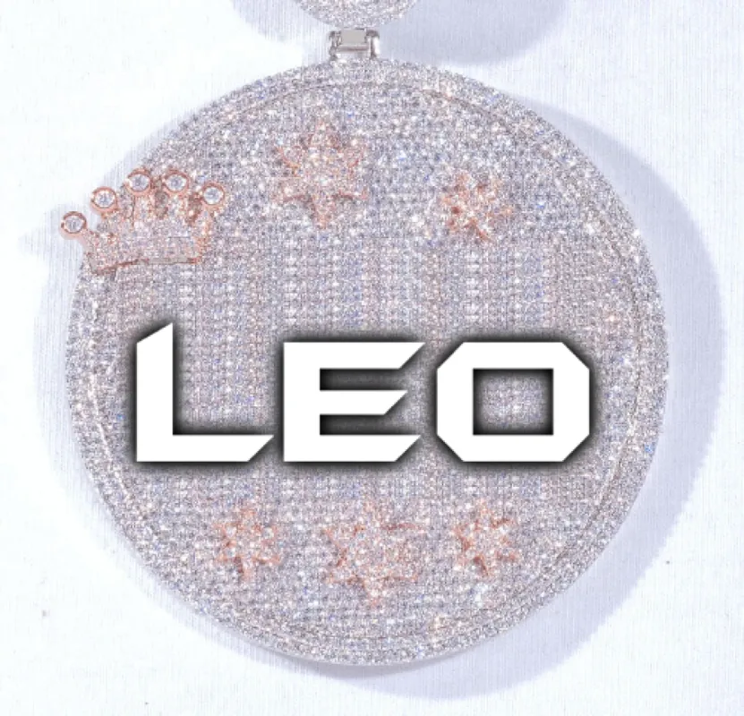 CUSTOM LETTER NECKLACE 3D BIG CROWN DISC made by The GUU Shop