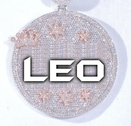 CUSTOM LETTER NECKLACE 3D BIG CROWN DISC sold by The GUU Shop