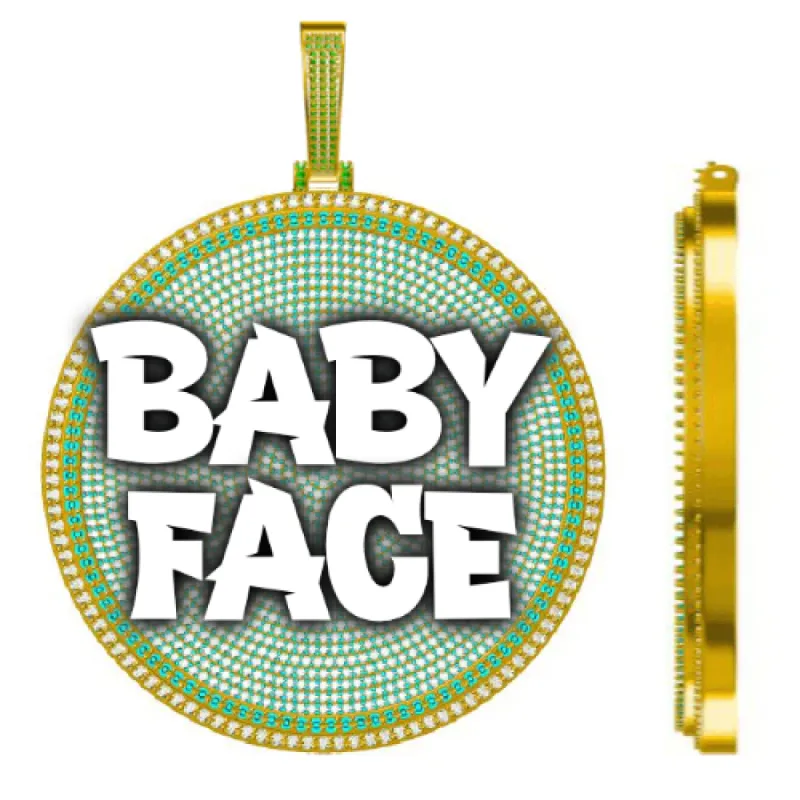 CUSTOM LETTER NECKLACE 3D BIG DISC sold by The GUU Shop