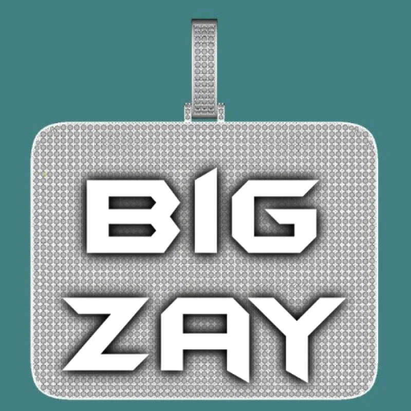 CUSTOM LETTER NECKLACE 3D BIG SQUARE sold by The GUU Shop