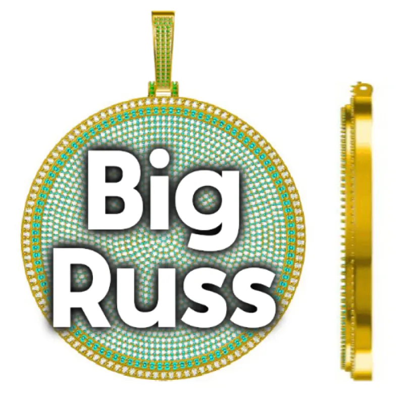 CUSTOM LETTER NECKLACE 3D BIG DISC made by The GUU Shop