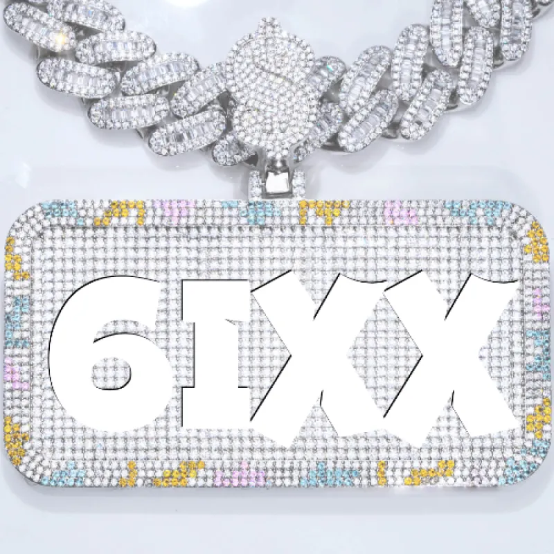CUSTOM LETTER NECKLACE 3D COLORFUL SQUARE sold by The GUU Shop