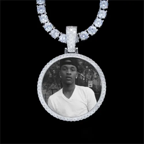 925S & VVS Moissanite 3D Circle Custom Picture Pendant sold by The GUU Shop