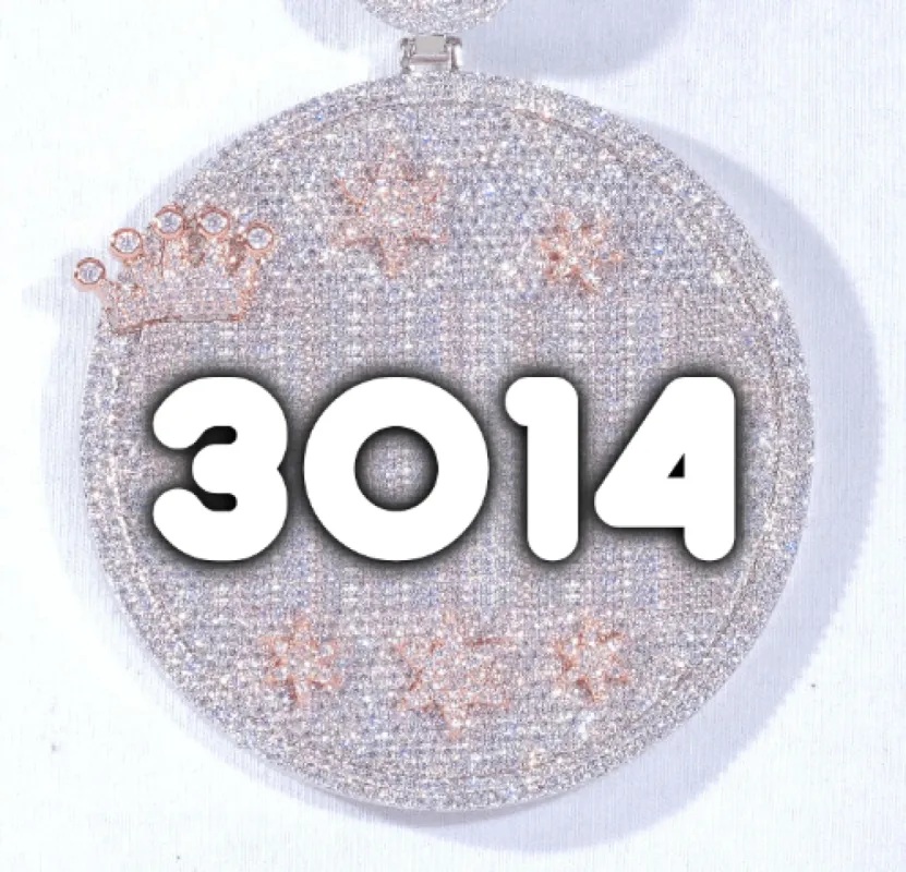 CUSTOM LETTER NECKLACE 3D BIG CROWN DISC sold by The GUU Shop