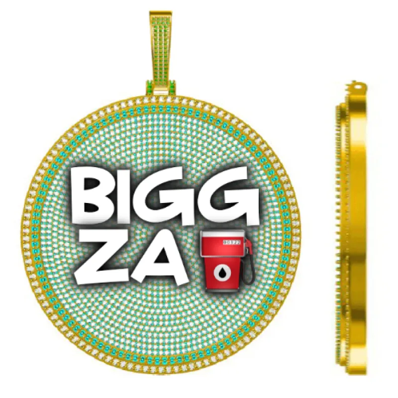 CUSTOM LETTER NECKLACE 3D BIG DISC sold by The GUU Shop