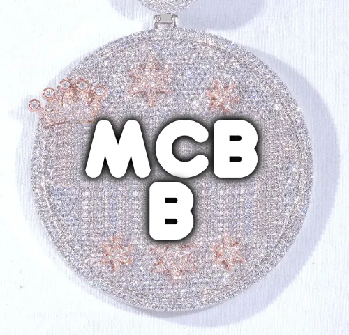 CUSTOM LETTER NECKLACE 3D BIG CROWN DISC sold by The GUU Shop