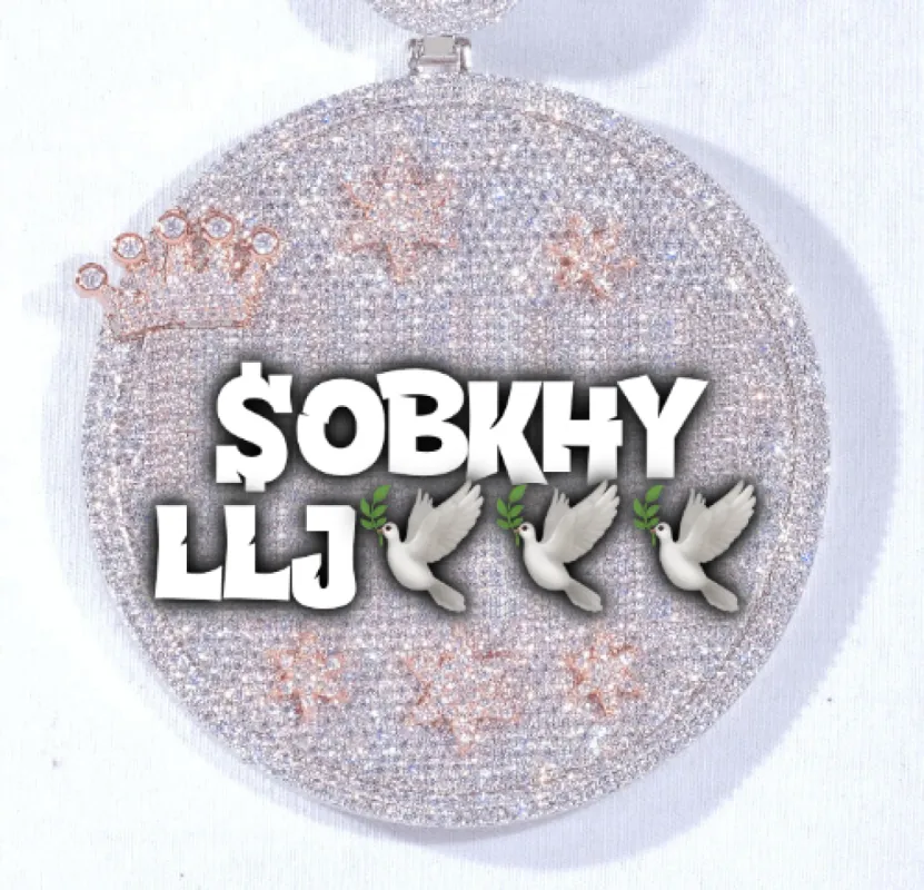 CUSTOM LETTER NECKLACE 3D BIG CROWN DISC sold by The GUU Shop