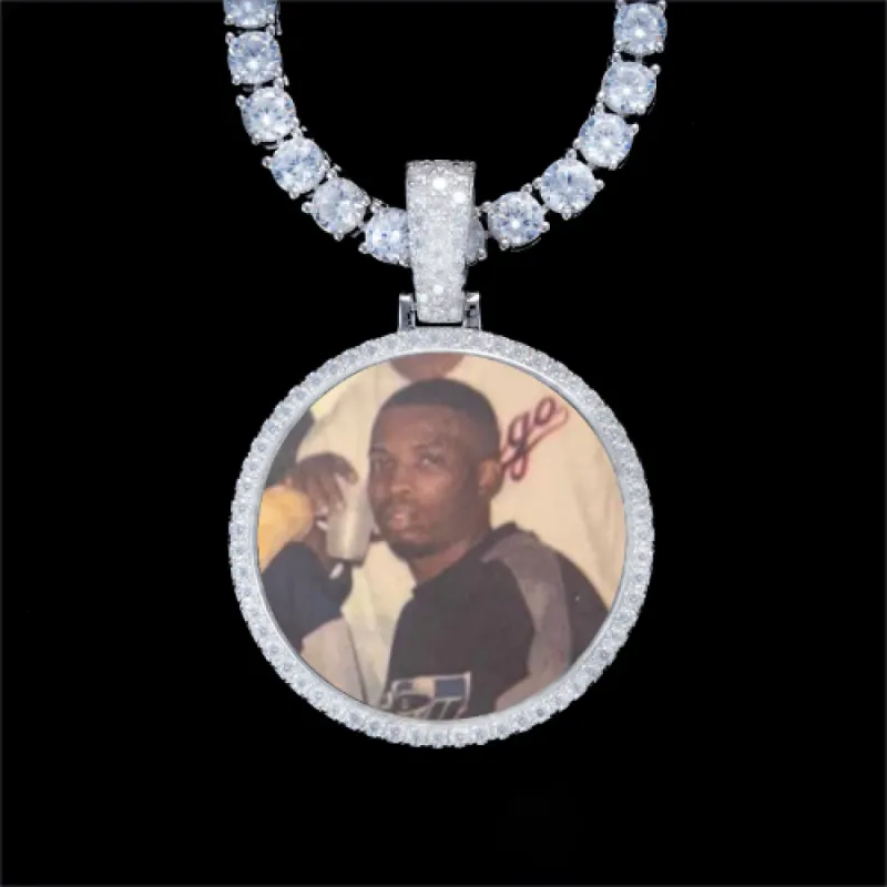925S & VVS Moissanite 3D Circle Custom Picture Pendant sold by The GUU Shop