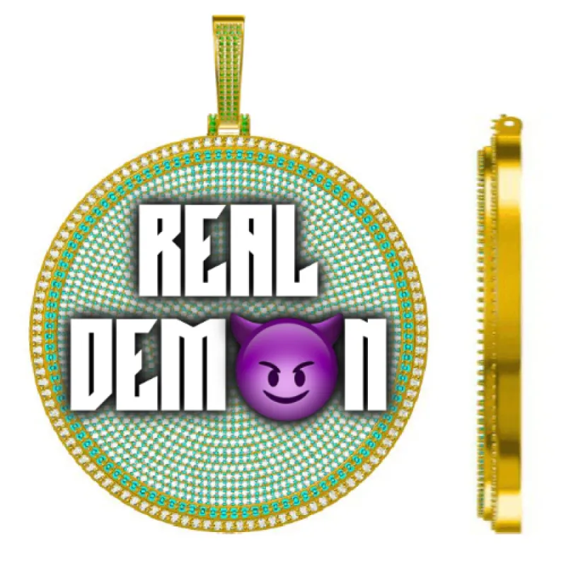 CUSTOM LETTER NECKLACE 3D BIG DISC sold by The GUU Shop