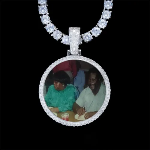925S & VVS Moissanite 3D Circle Custom Picture Pendant sold by The GUU Shop