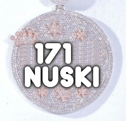 CUSTOM LETTER NECKLACE 3D BIG CROWN DISC sold by The GUU Shop