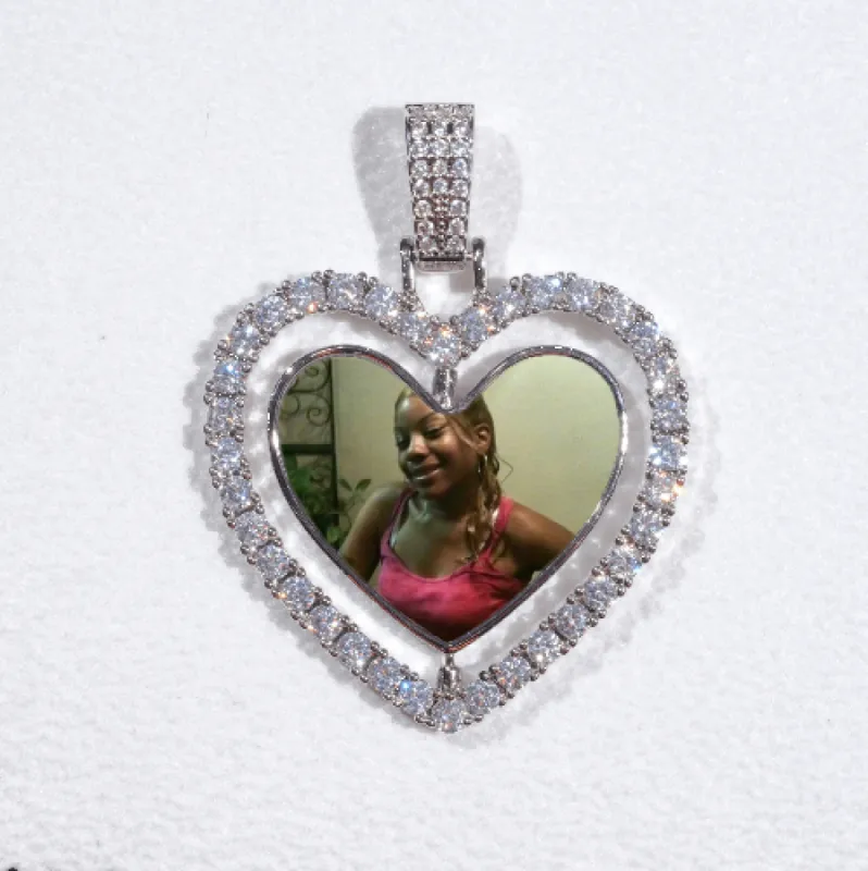 3D Spinning 2-Faced Heart Custom Picture Pendant sold by The GUU Shop