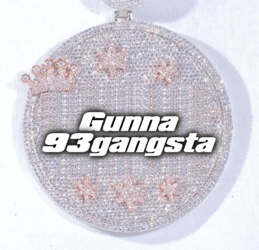 CUSTOM LETTER NECKLACE 3D BIG CROWN DISC made by The GUU Shop