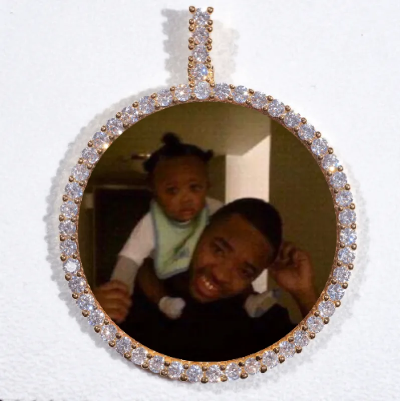 LARGE 3D CIRCLE CUSTOM PICTURE PENDANT sold by The GUU Shop