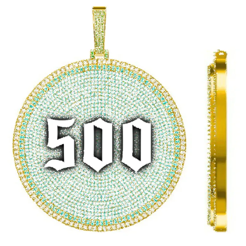 CUSTOM LETTER NECKLACE 3D BIG DISC sold by The GUU Shop