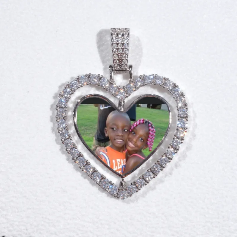 3D Spinning 2-Faced Heart Custom Picture Pendant sold by The GUU Shop