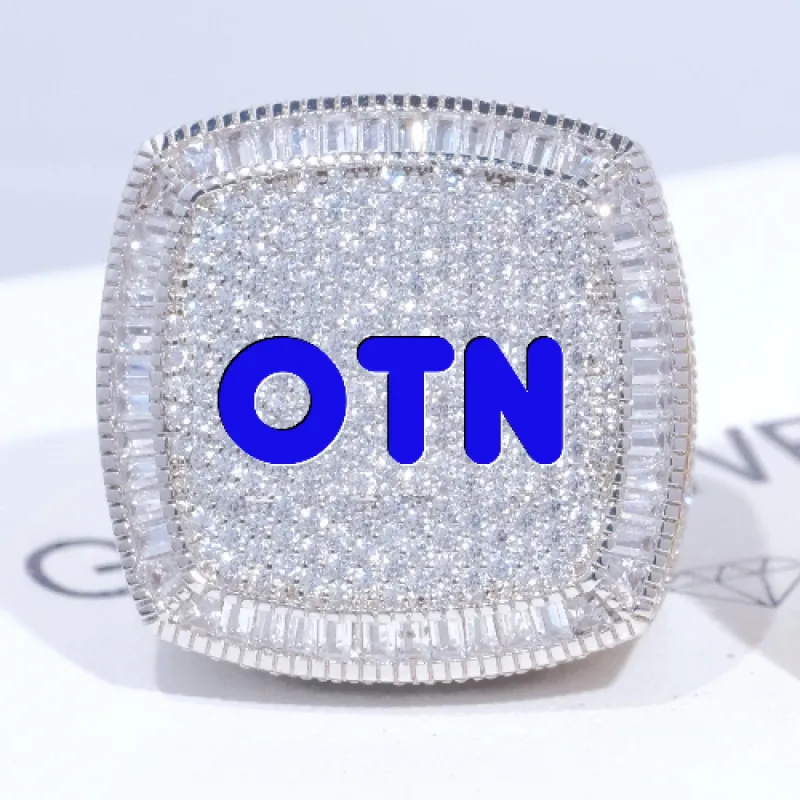 CUSTOM LETTER 3D ICED RING sold by The GUU Shop