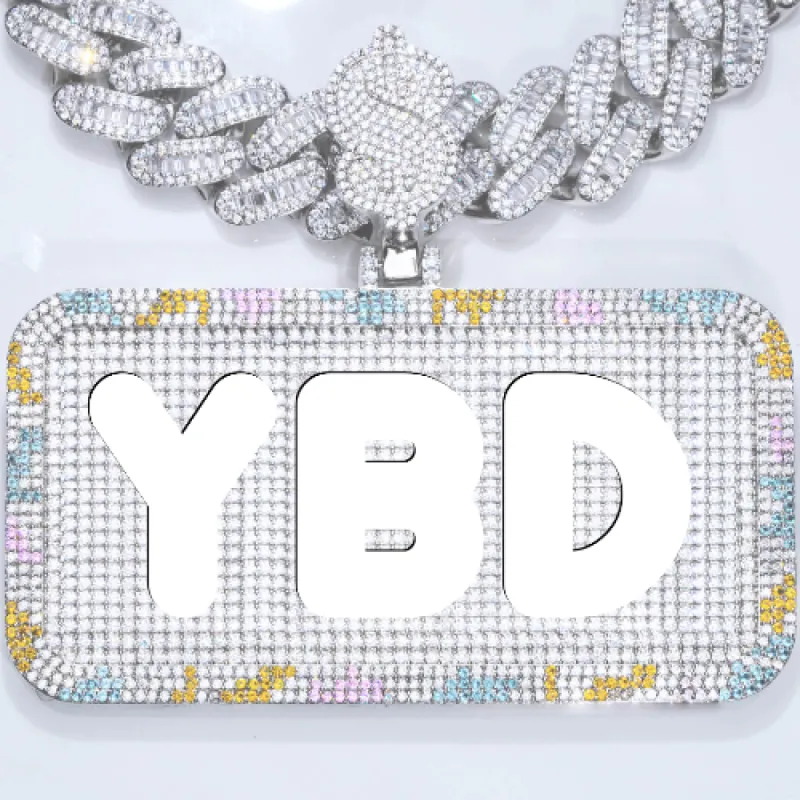 CUSTOM LETTER NECKLACE 3D COLORFUL SQUARE sold by The GUU Shop