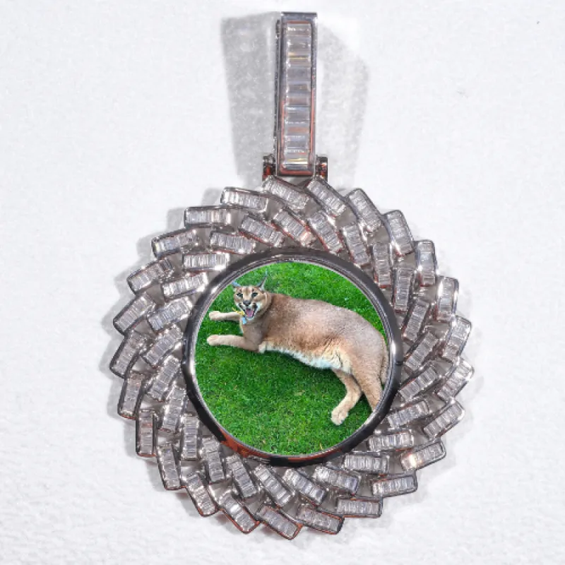 Large 3D Baguette Custom Picture Pendant sold by The GUU Shop