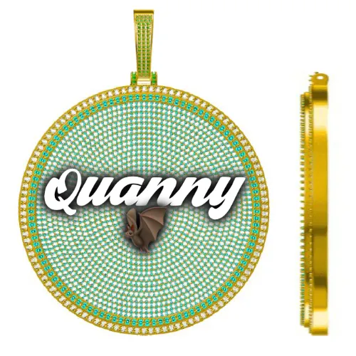 CUSTOM LETTER NECKLACE 3D BIG DISC sold by The GUU Shop