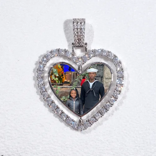 3D Spinning 2-Faced Heart Custom Picture Pendant sold by The GUU Shop