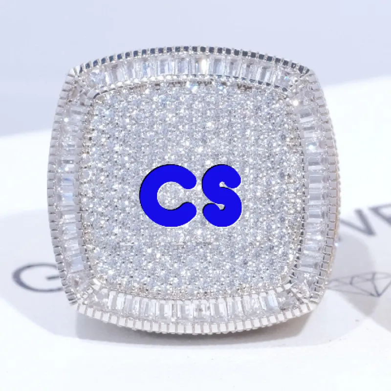 CUSTOM LETTER 3D ICED RING sold by The GUU Shop