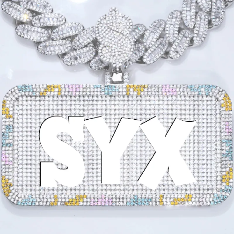 CUSTOM LETTER NECKLACE 3D COLORFUL SQUARE sold by The GUU Shop