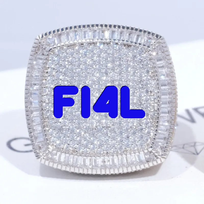 CUSTOM LETTER 3D ICED RING sold by The GUU Shop