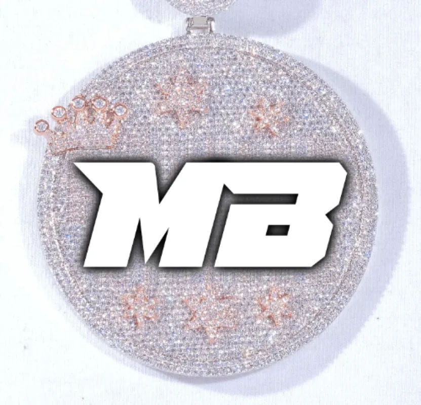 CUSTOM LETTER NECKLACE 3D BIG CROWN DISC made by The GUU Shop