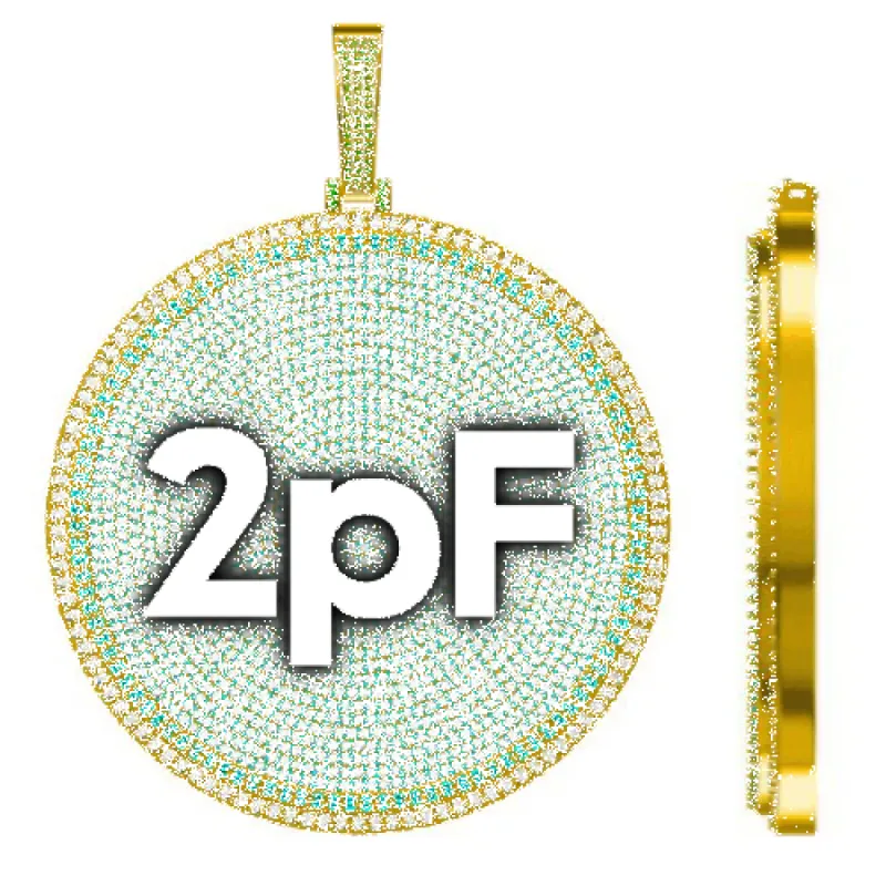 CUSTOM LETTER NECKLACE 3D BIG DISC sold by The GUU Shop