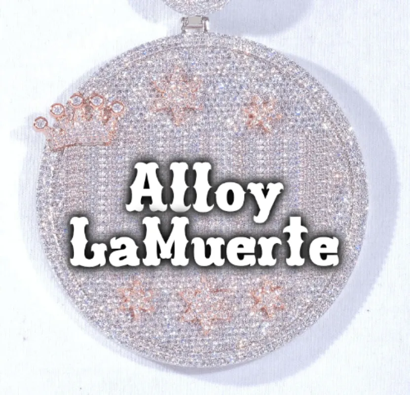 CUSTOM LETTER NECKLACE 3D BIG CROWN DISC sold by The GUU Shop