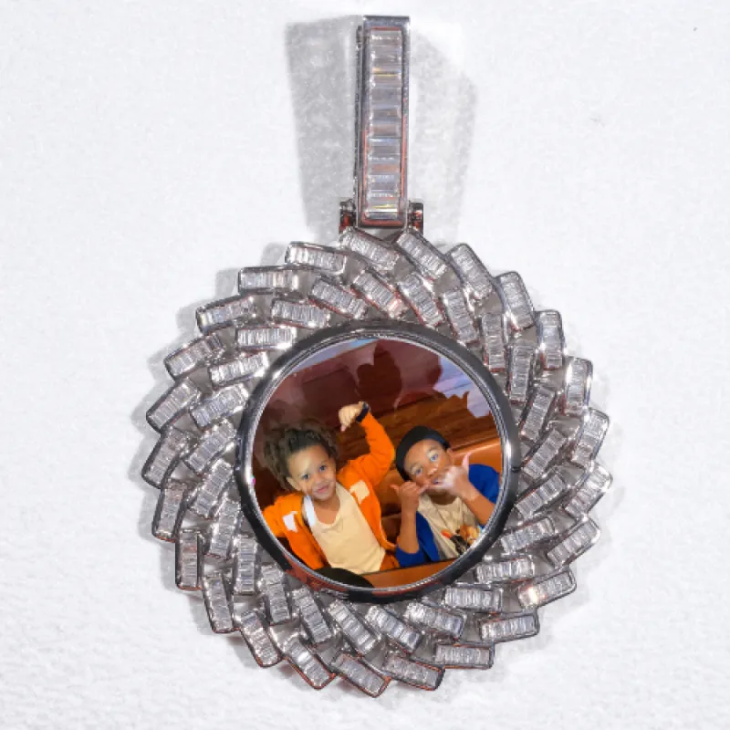 Large 3D Baguette Custom Picture Pendant sold by The GUU Shop