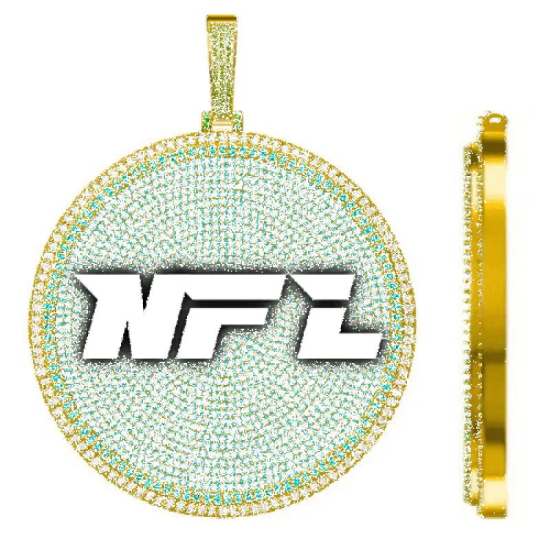 CUSTOM LETTER NECKLACE 3D BIG DISC sold by The GUU Shop