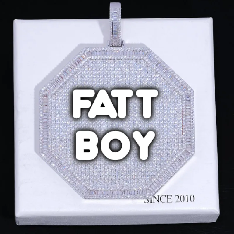 CUSTOM LETTER NECKLACE 3D BIG OCTAGON sold by The GUU Shop