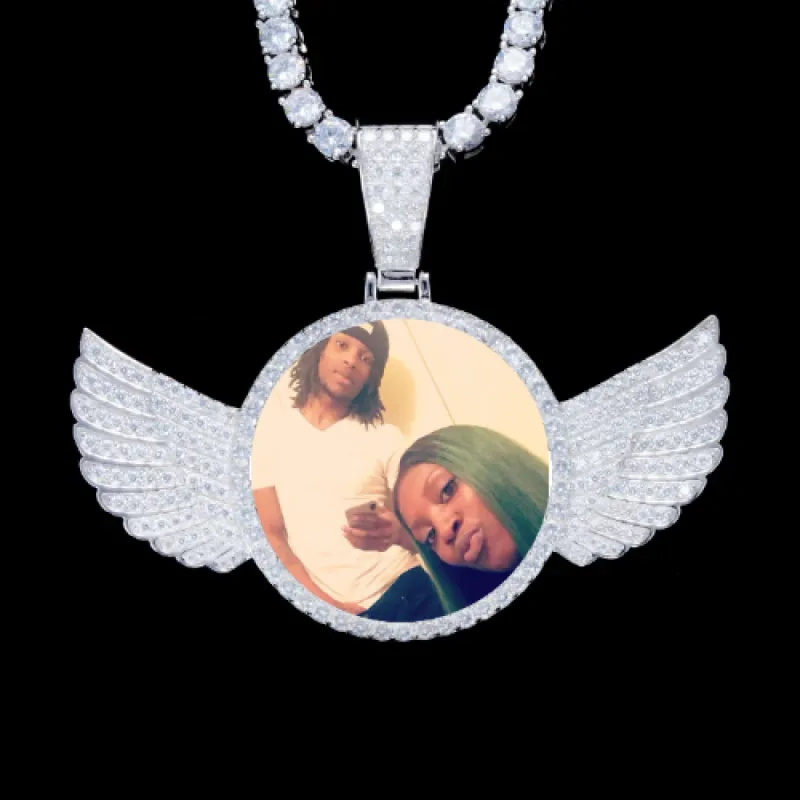925S & VVS Moissanite 3D Wing Custom Picture Pendant sold by The GUU Shop