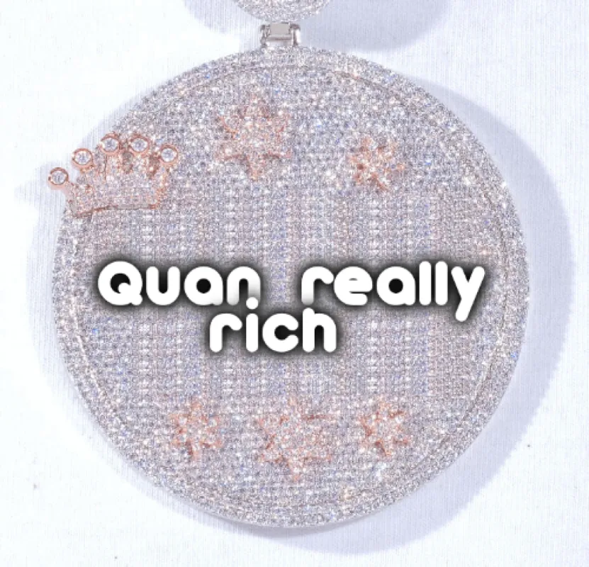 CUSTOM LETTER NECKLACE 3D BIG CROWN DISC sold by The GUU Shop