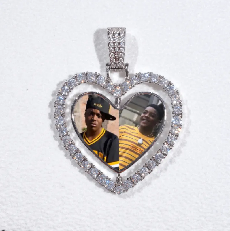 3D Spinning 2-Faced Heart Custom Picture Pendant sold by The GUU Shop