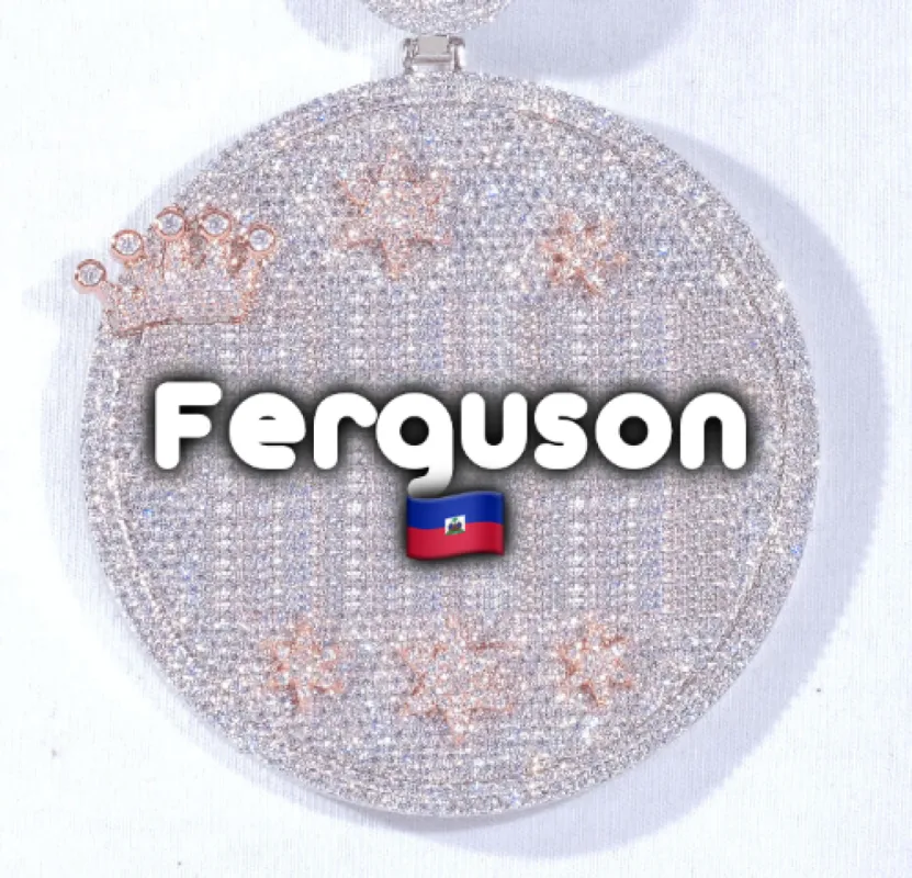 CUSTOM LETTER NECKLACE 3D BIG CROWN DISC sold by The GUU Shop