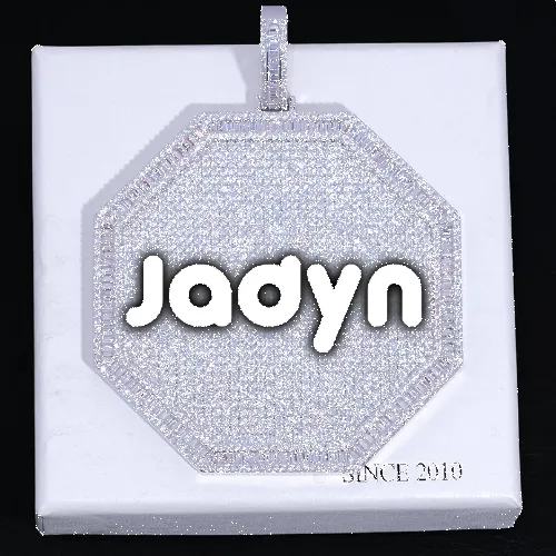CUSTOM LETTER NECKLACE 3D BIG OCTAGON sold by The GUU Shop